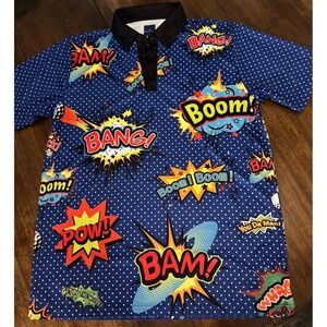 Big Bam Boom Golf Polo for Men by ReadyGOLF Size Large‎